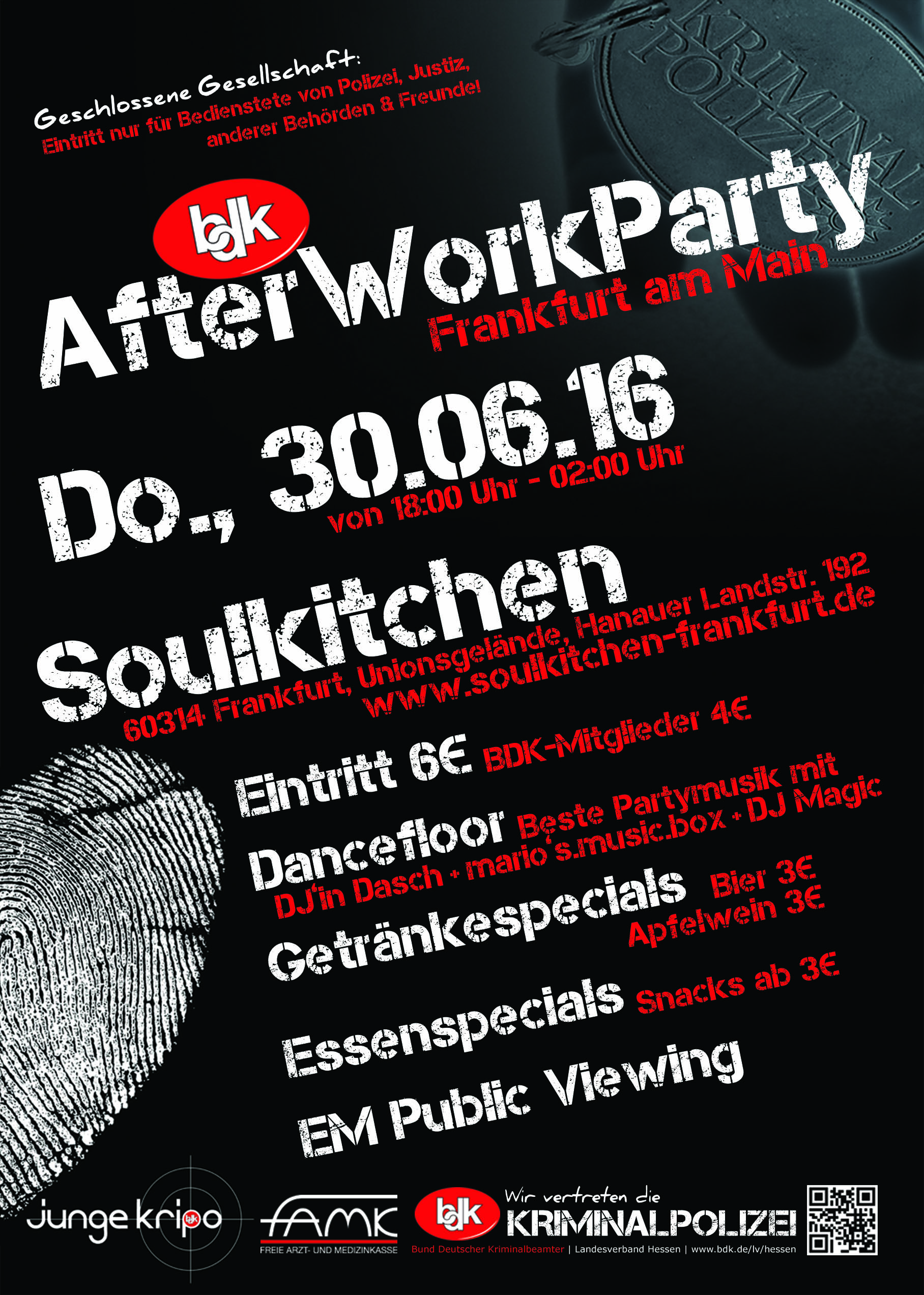 Save the Date BDK AfterWorkParty am 30.06.16 in Frankfurt am Main